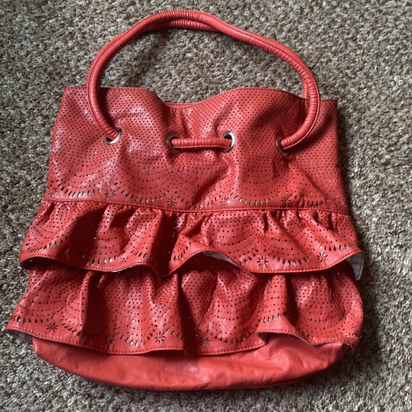 Orange Ruffle Sparkly Shoulder bag - Picture 3 of 5